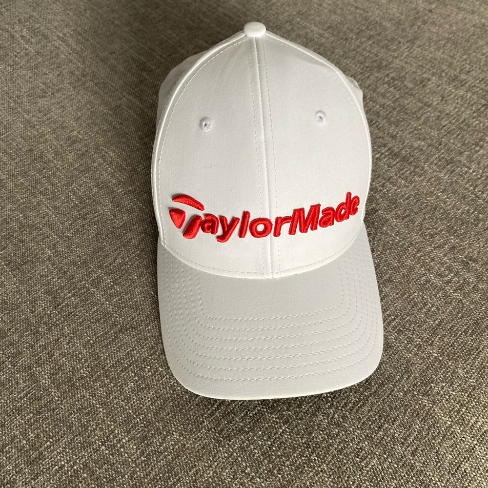 TaylorMade White Cap with Red Logo